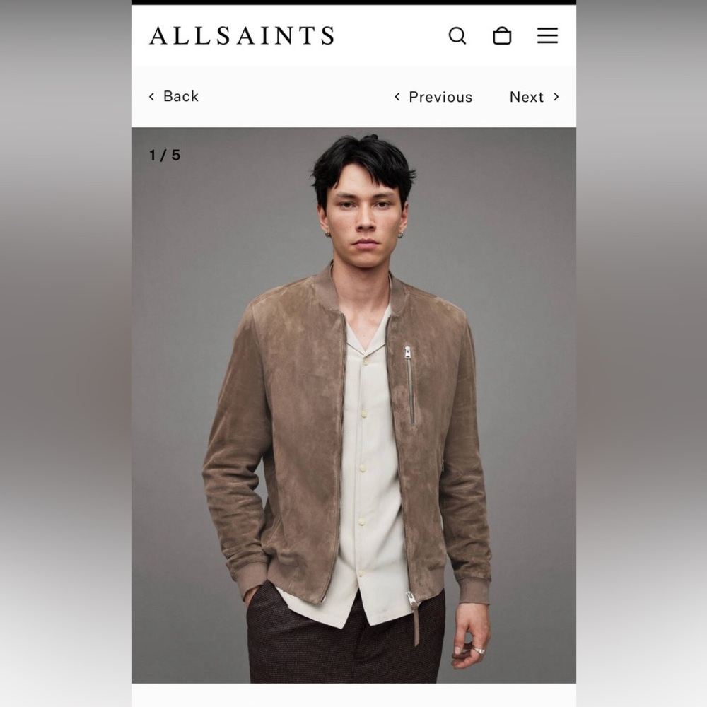 ALLSAINTS suede bomber jacket